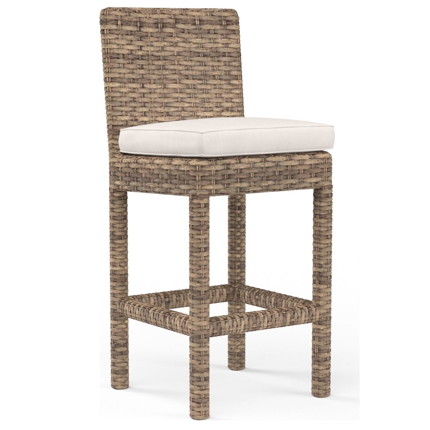 Sunset West Havana Canvas Natural w/Self Welt Outdoor Barstool Set of 2