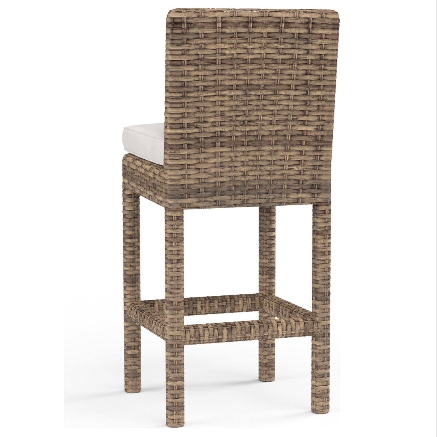 Sunset West Havana Canvas Flax w/Self Welt Outdoor Barstool Set of 2
