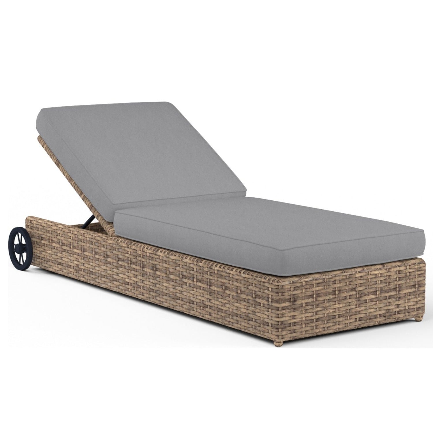 Sunset West Havana Canvas Granite w/Self Welt Outdoor Adjustable Chaise
