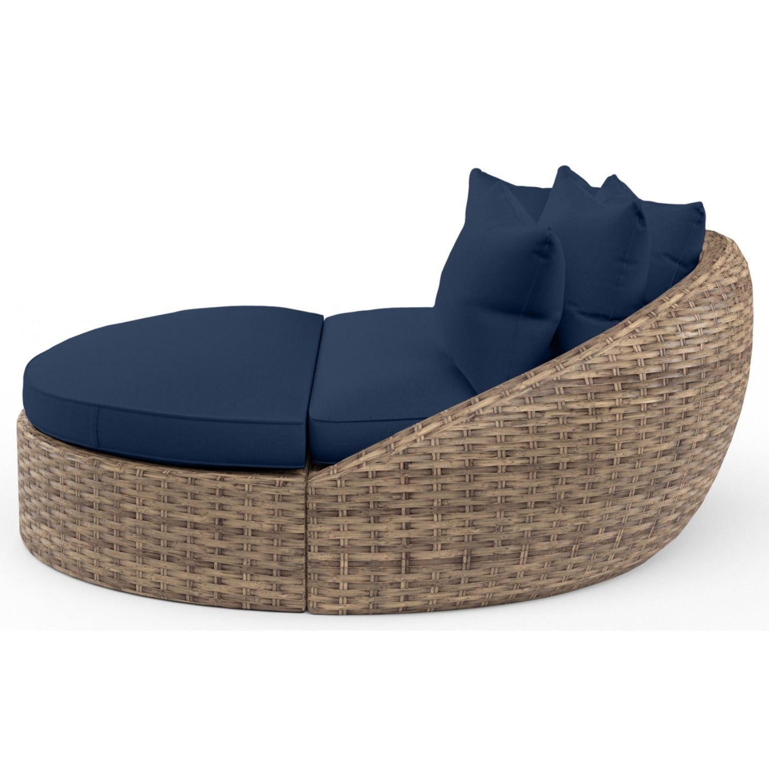 Sunset West Havana Spectrum Indigo w/Self Welt Round Outdoor Daybed