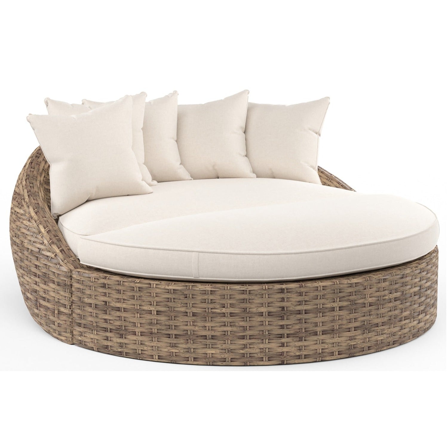 Sunset West Havana Canvas Flax w/Self Welt Round Outdoor Daybed