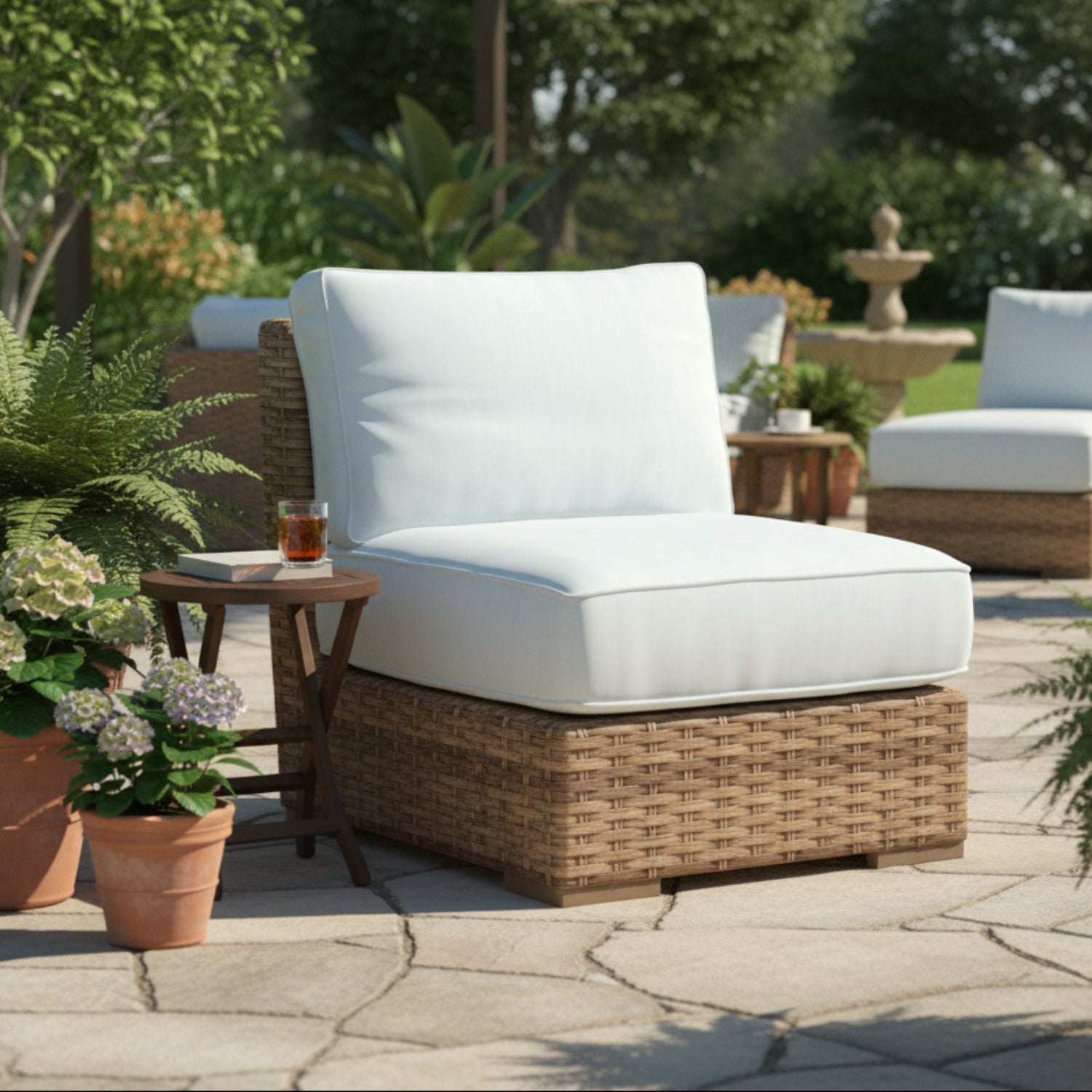 Sunset West Havana Canvas Skyline w/Self Welt Outdoor Armless Club