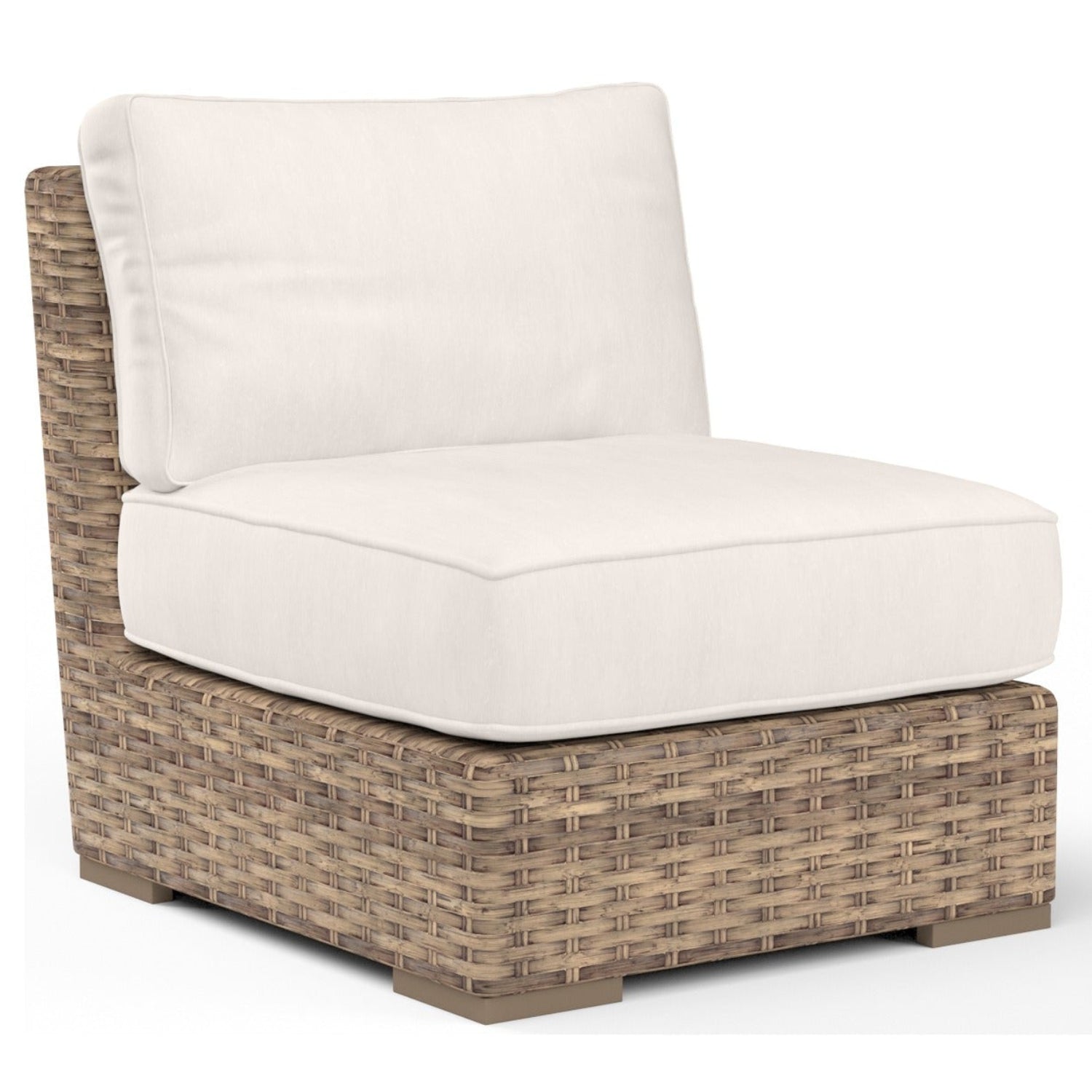 Sunset West Havana Canvas Natural w/Self Welt Outdoor Armless Club