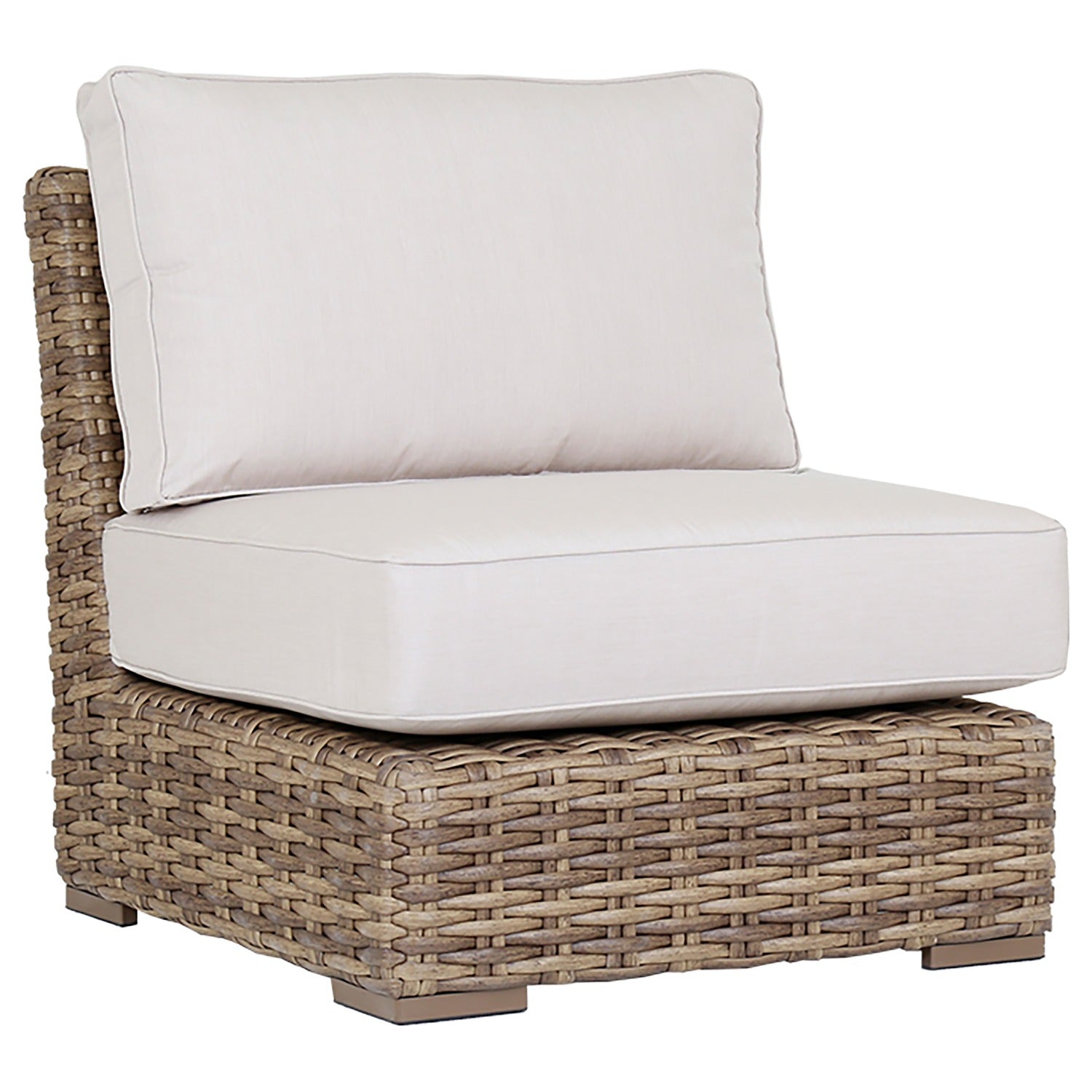 Sunset West Havana Canvas Flax w/Self Welt Outdoor Armless Club