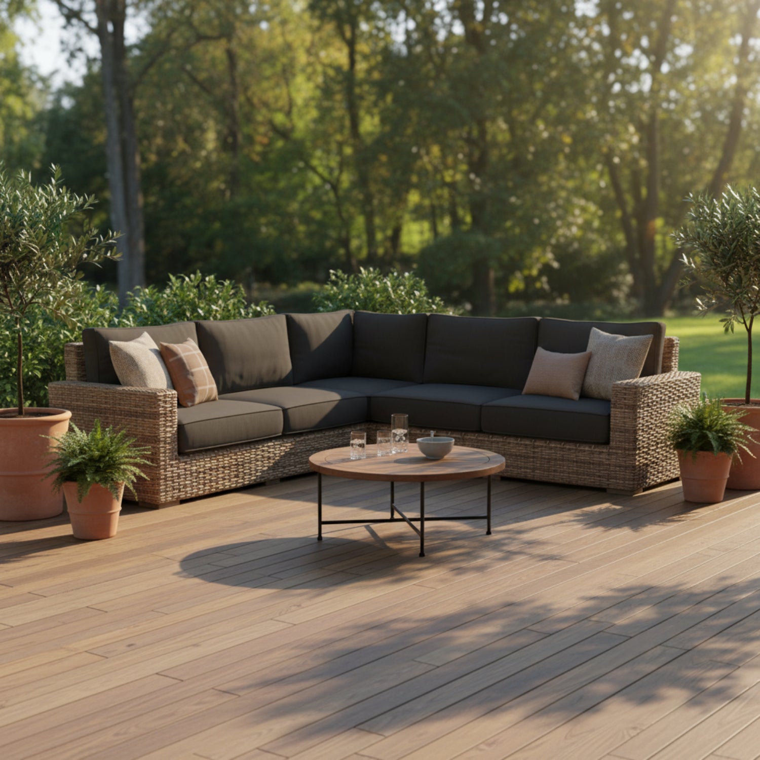 Sunset West Havana Spectrum Carbon w/Self Welt Outdoor Sectional
