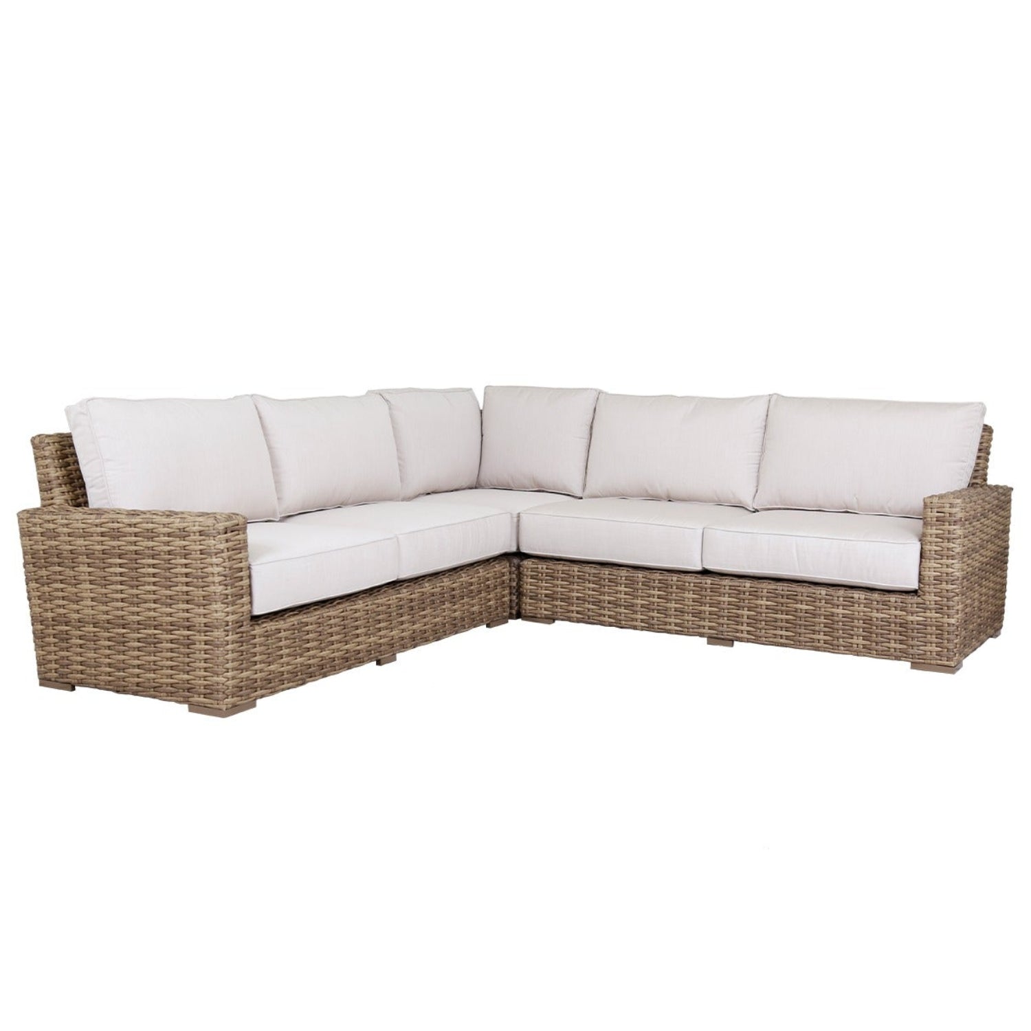 Sunset West Havana Canvas Flax w/Self Welt Outdoor Sectional