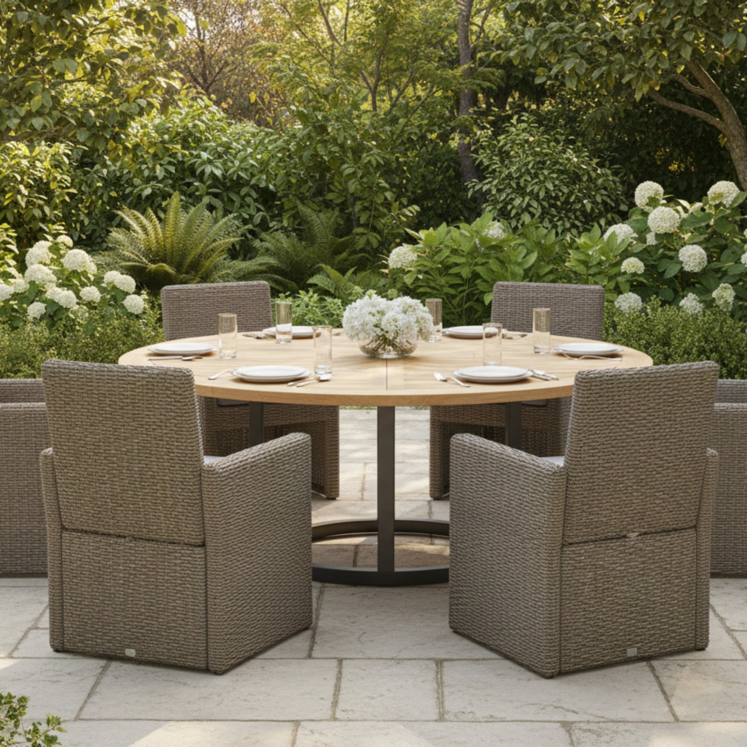 Sunset West Coronado Canvas Granite w/Self Welt Outdoor Dining Chair Set of 2
