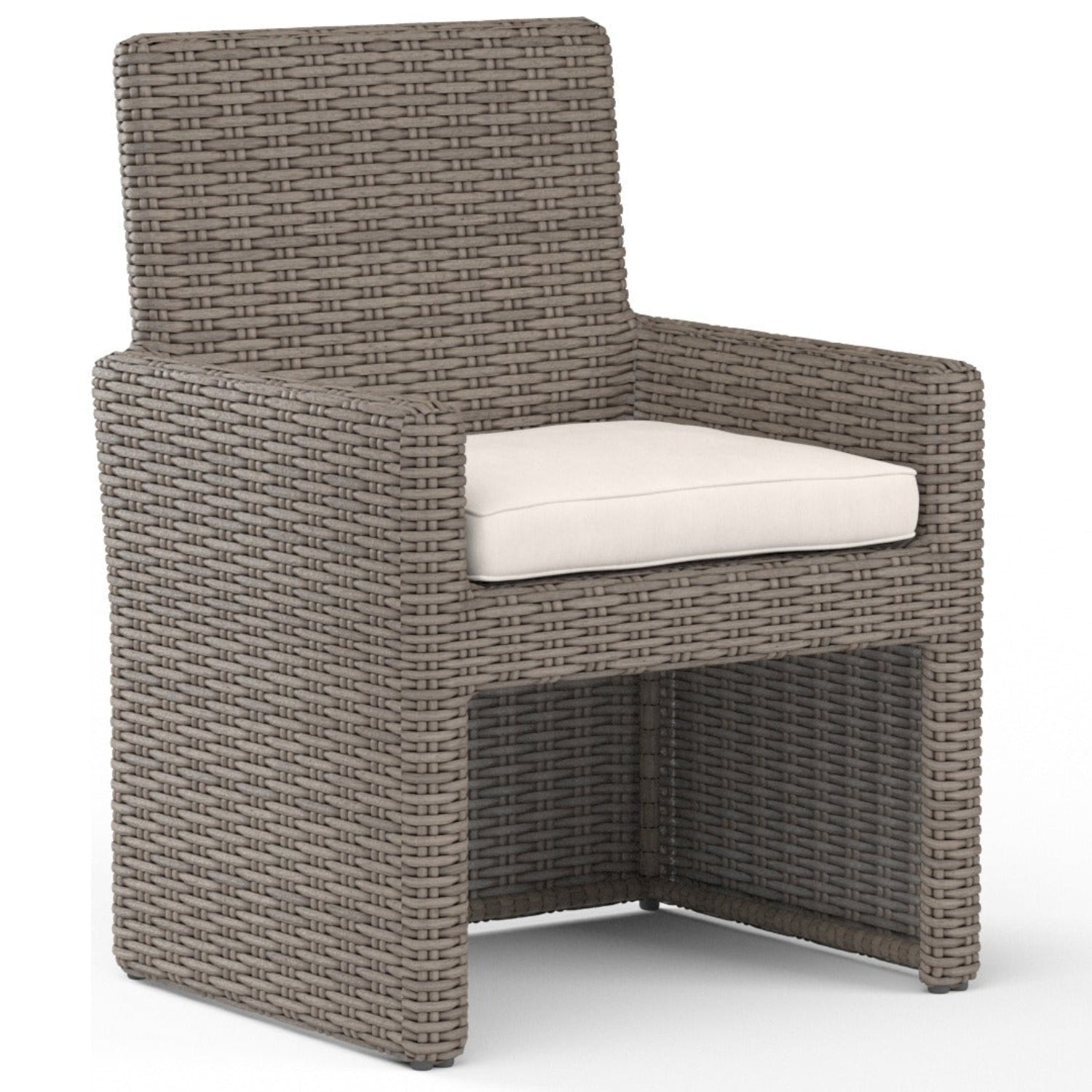 Sunset West Coronado Canvas Natural w/Self Welt Outdoor Dining Chair Set of 2