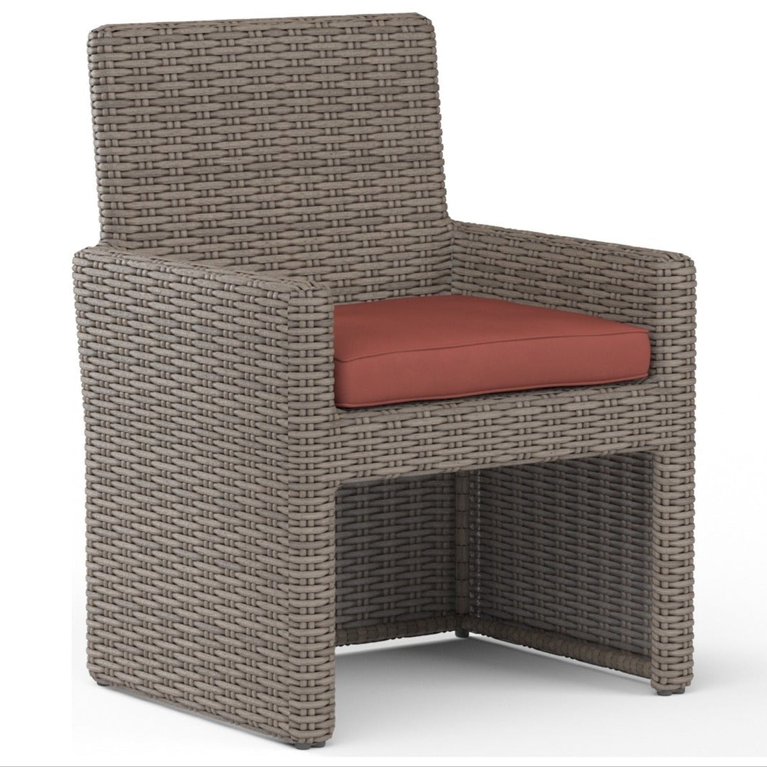 Sunset West Coronado Canvas Henna w/Self Welt Outdoor Dining Chair Set of 2 dining chair, front view