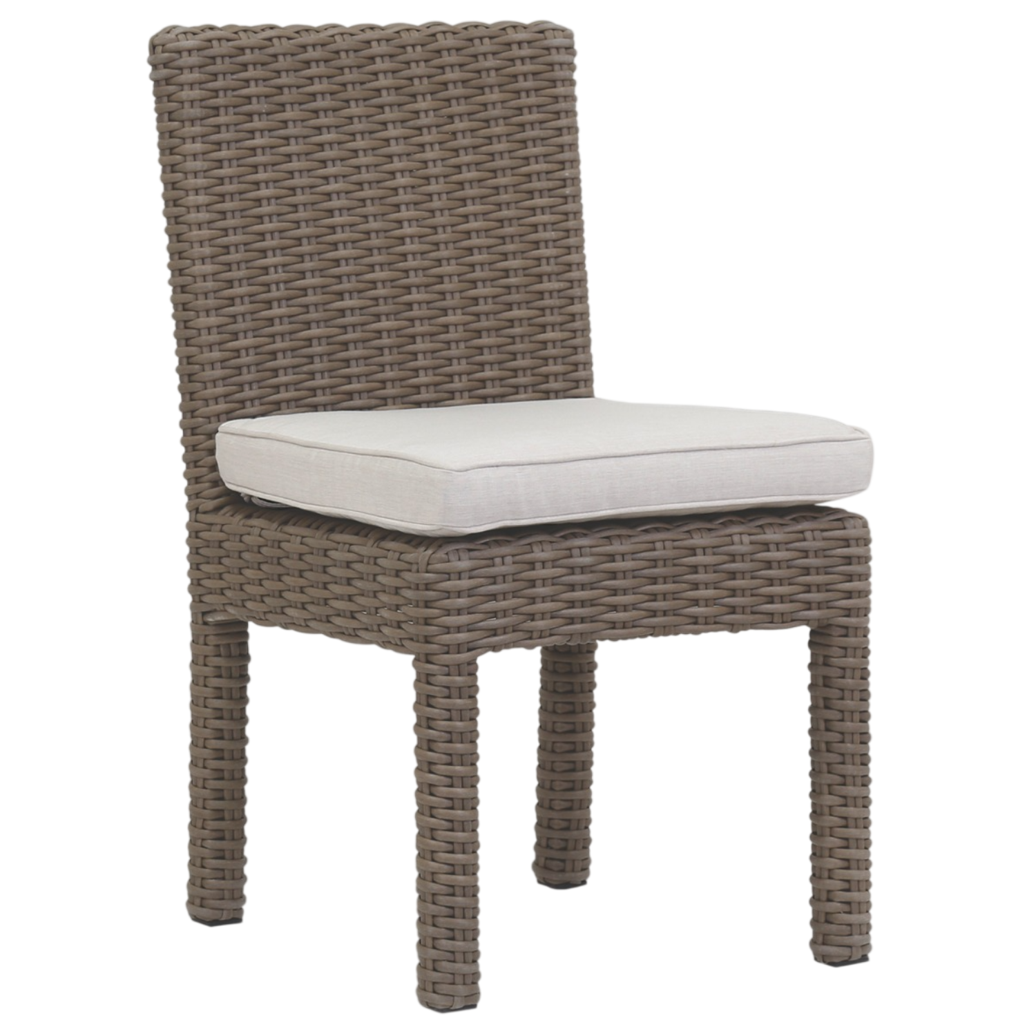 Sunset West Coronado Canvas Flax w/Self Welt Outdoor Armless Dining Chair Set of 2