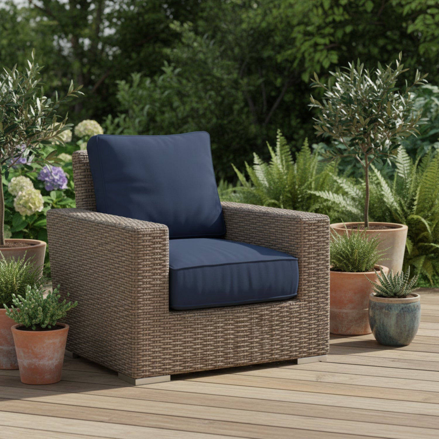 Sunset West Coronado Spectrum Indigo w/Self Welt Outdoor Club Chair