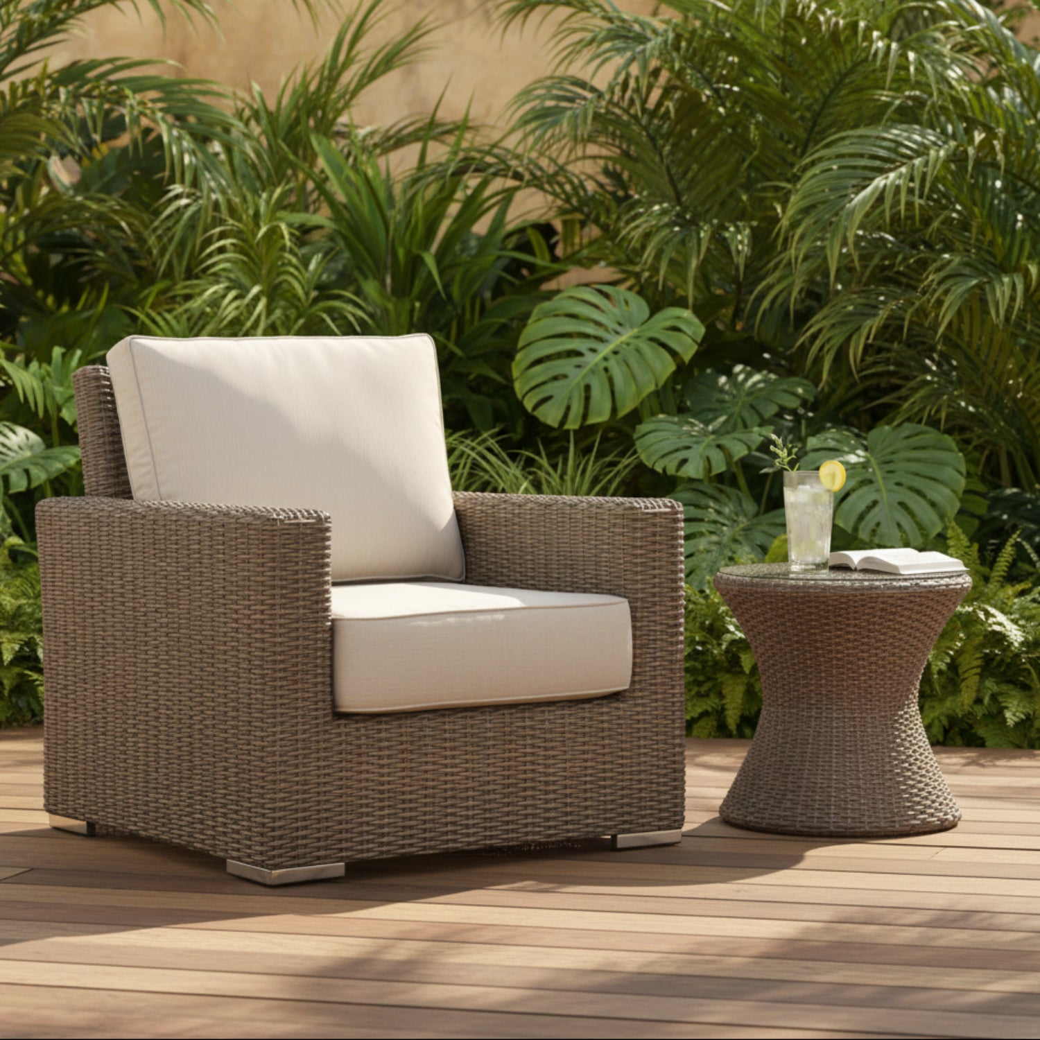 Sunset West Coronado Canvas Flax w/Self Welt Outdoor Club Chair
