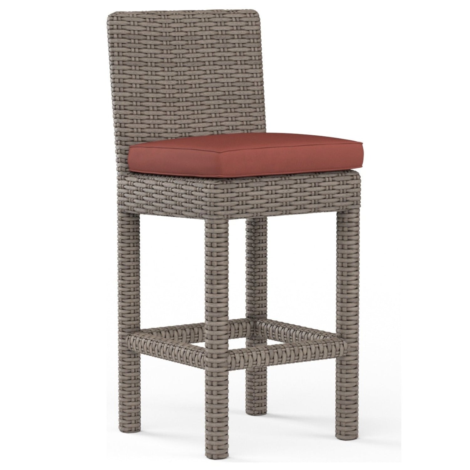 Sunset West Coronado Canvas Henna w/Self Welt Outdoor Barstool Set of 2
