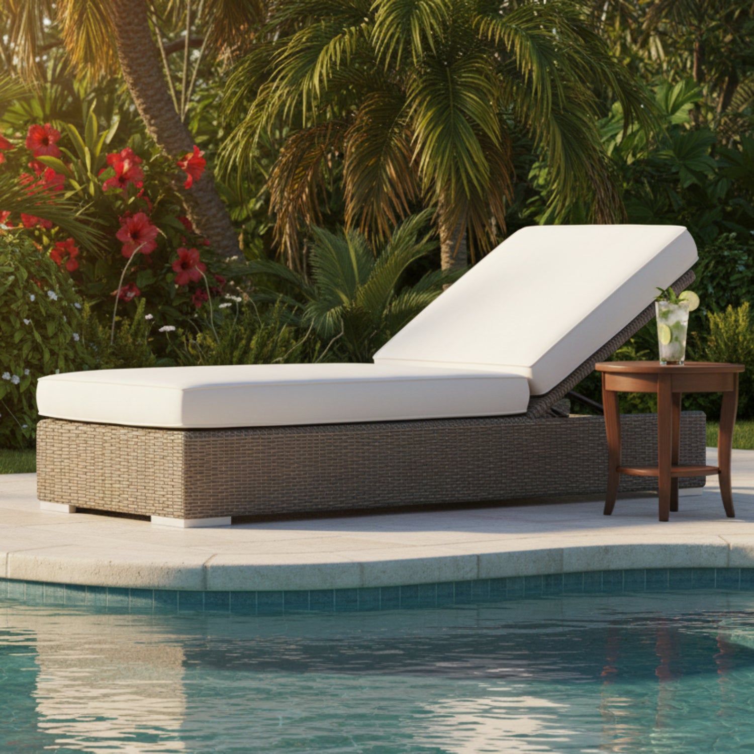 Sunset West Coronado Canvas Flax w/Self Welt Outdoor Adjustable Chaise