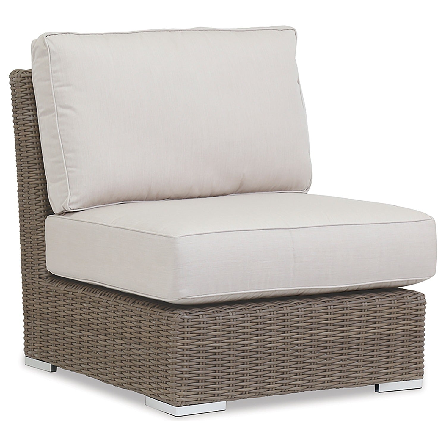 Sunset West Coronado Canvas Flax w/Self Welt Outdoor Armless Club Chair