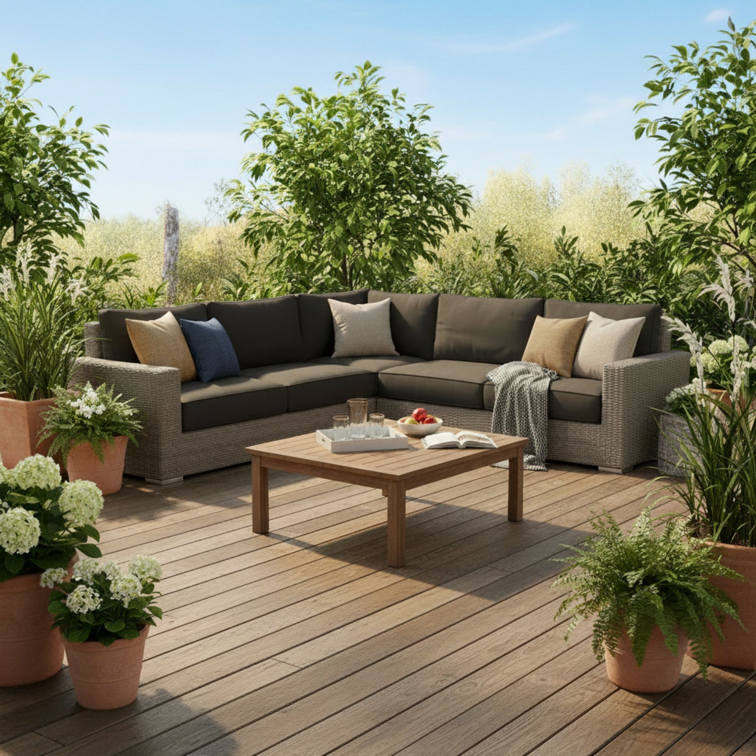 Sunset West Coronado Spectrum Carbon w/Self Welt Outdoor Sectional