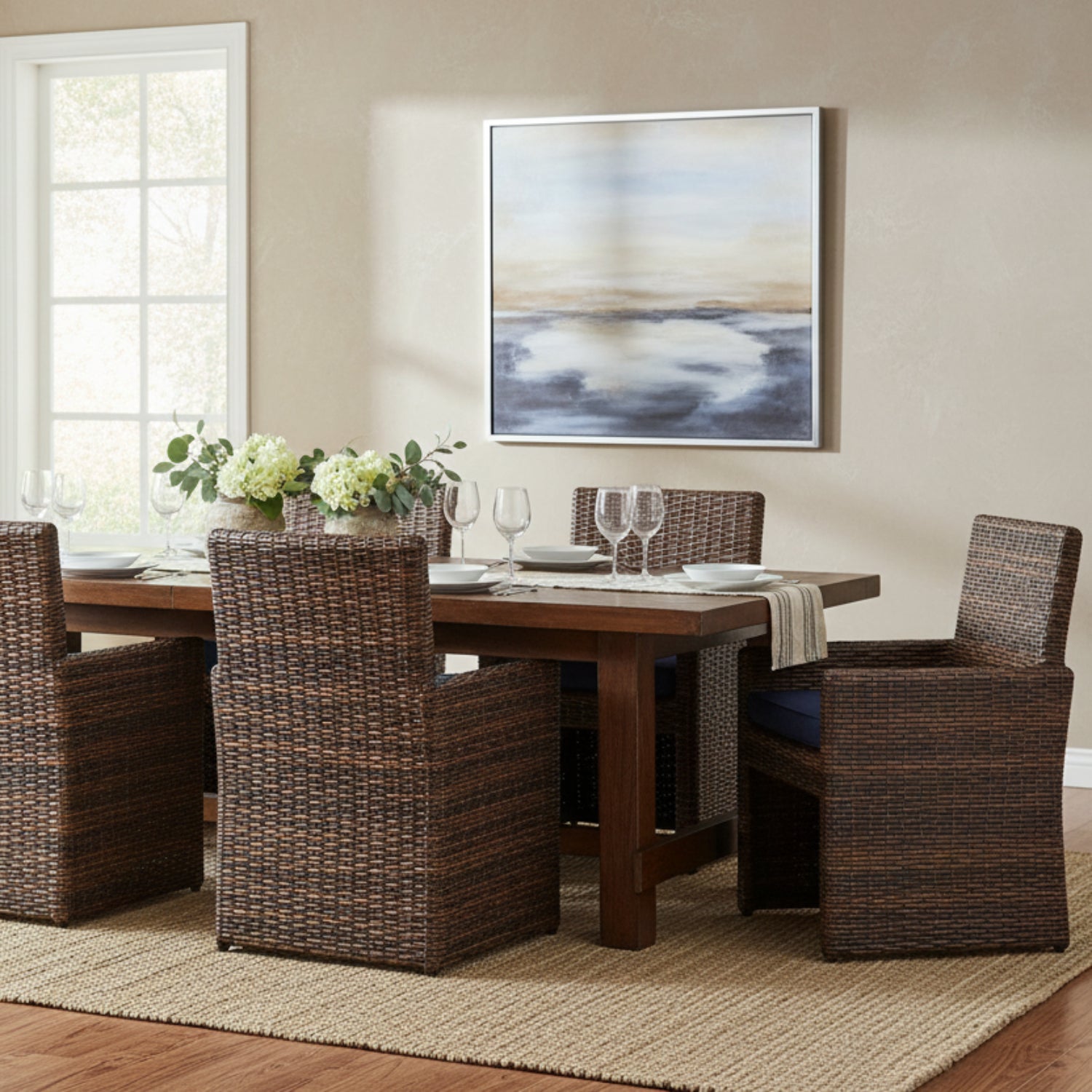 Sunset West Montecito Spectrum Indigo w/Self Welt Outdoor Dining Chair Set of 2