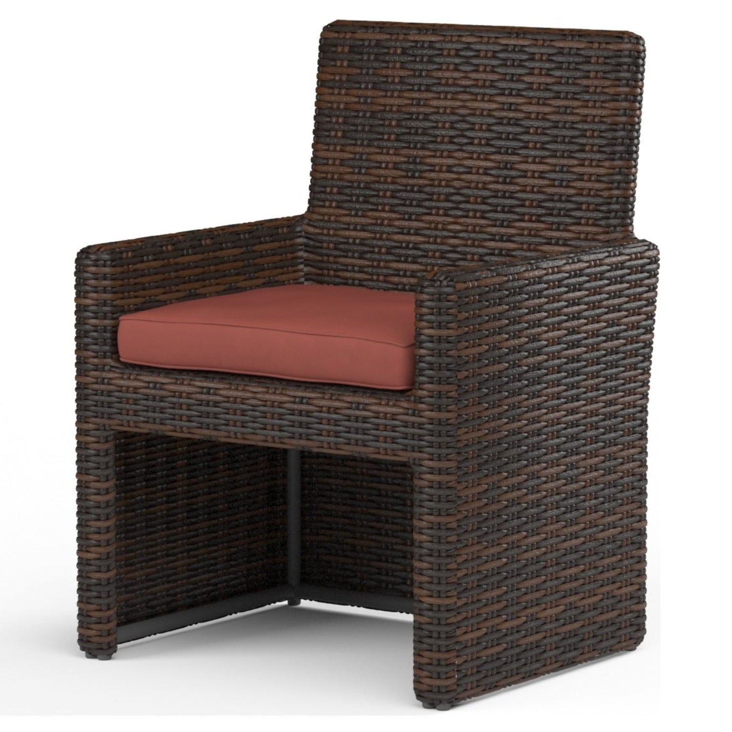 Sunset West Montecito Canvas Henna w/Self Welt Outdoor Dining Chair Set of 2