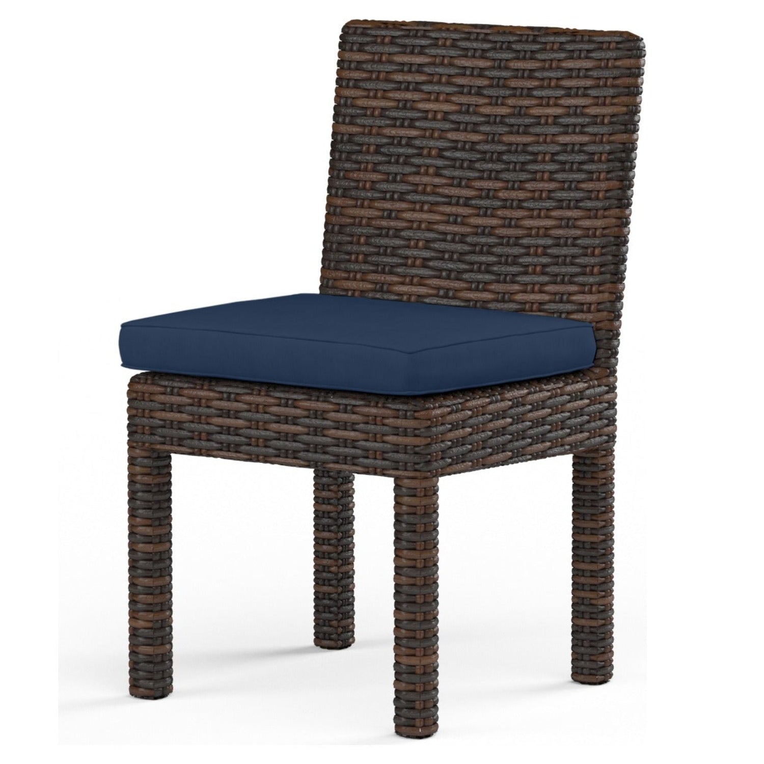 Sunset West Montecito Spectrum Indigo w/Self Welt Outdoor Armless Dining Chair Set of 2