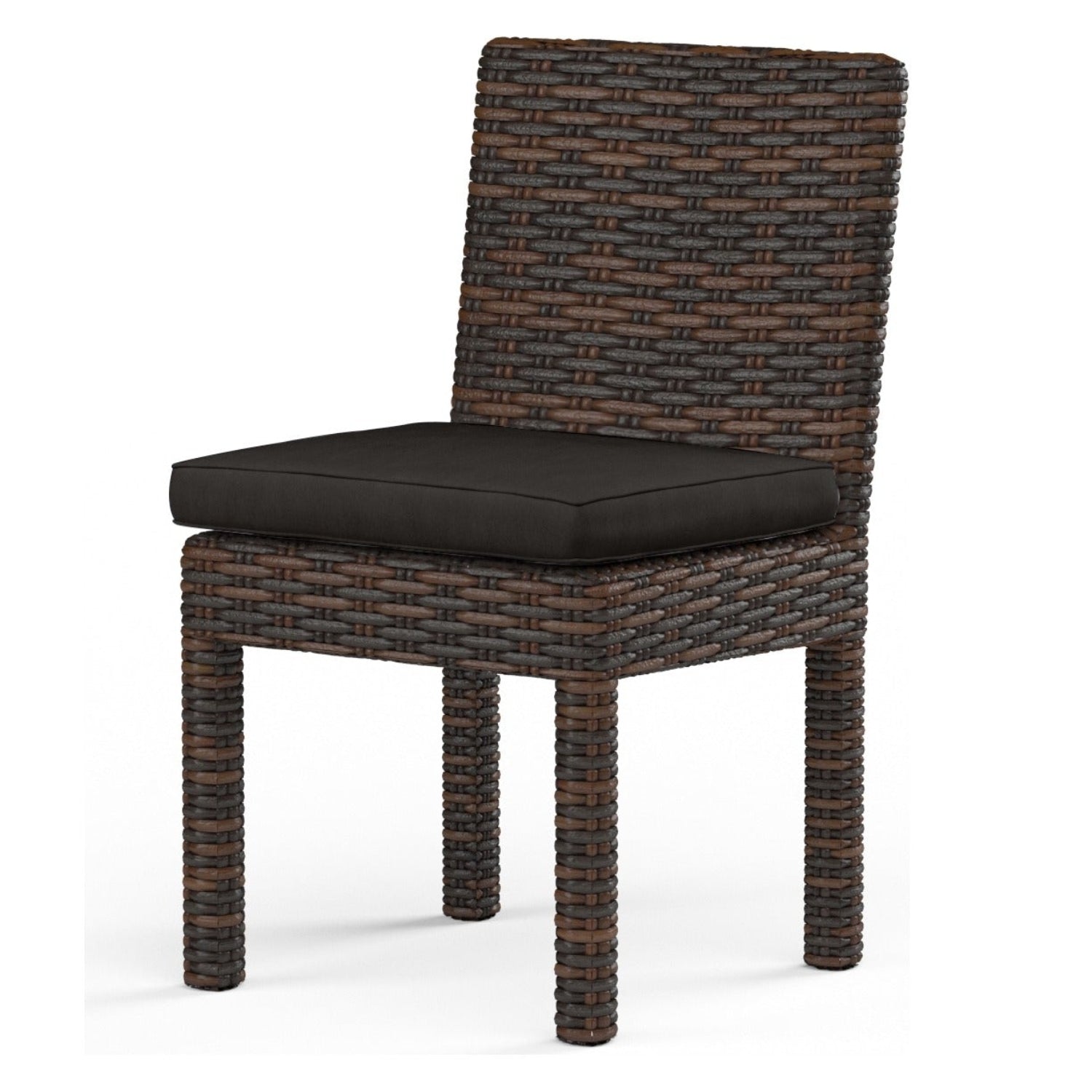 Sunset West Montecito Spectrum Carbon w/Self Welt Outdoor Armless Dining Chair Set of 2