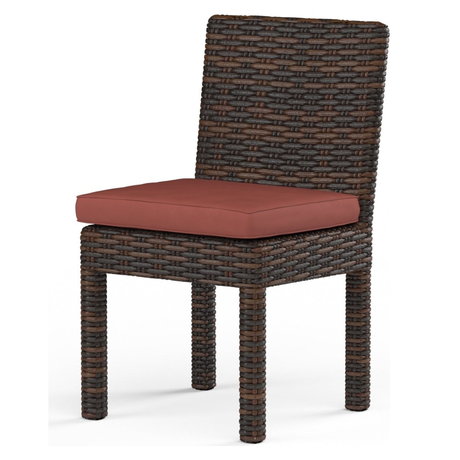 Sunset West Montecito Canvas Henna w/Self Welt Outdoor Armless Dining Chair Set of 2