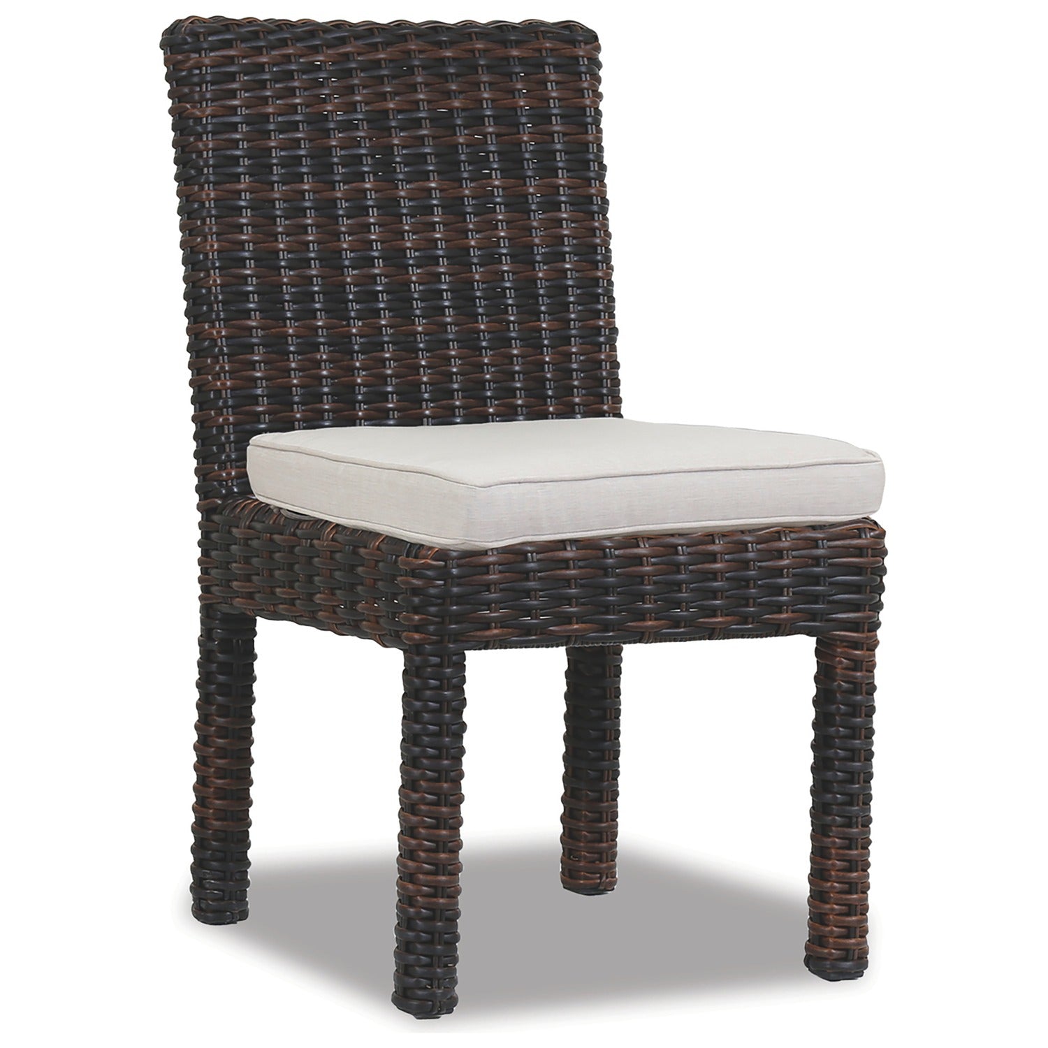 Sunset West Montecito Canvas Flax w/Self Welt Outdoor Armless Dining Chair Set of 2