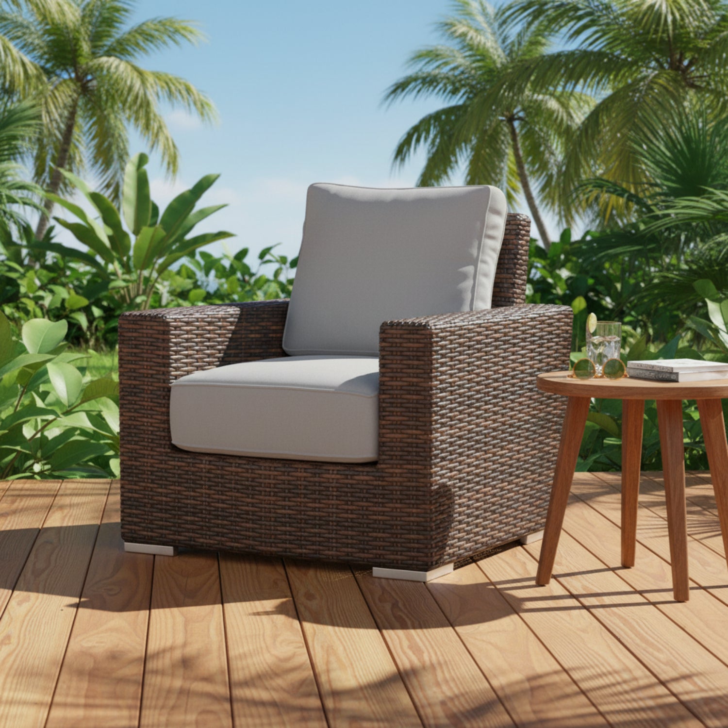 Sunset West Montecito Canvas Granite w/Self Welt Outdoor Club Chair