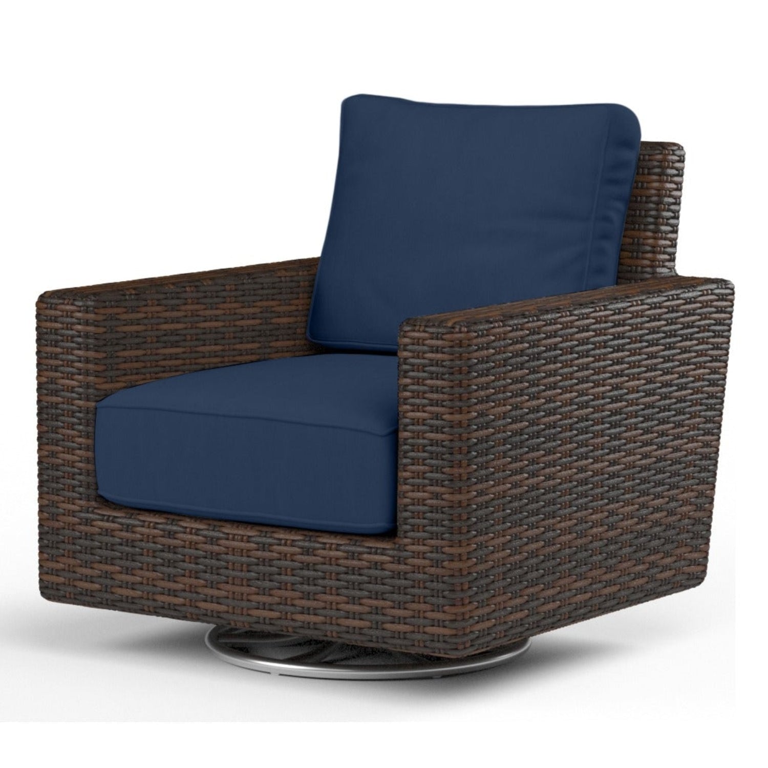 Sunset West Montecito Spectrum Indigo w/Self Welt Swivel Rocker Outdoor Club Chair