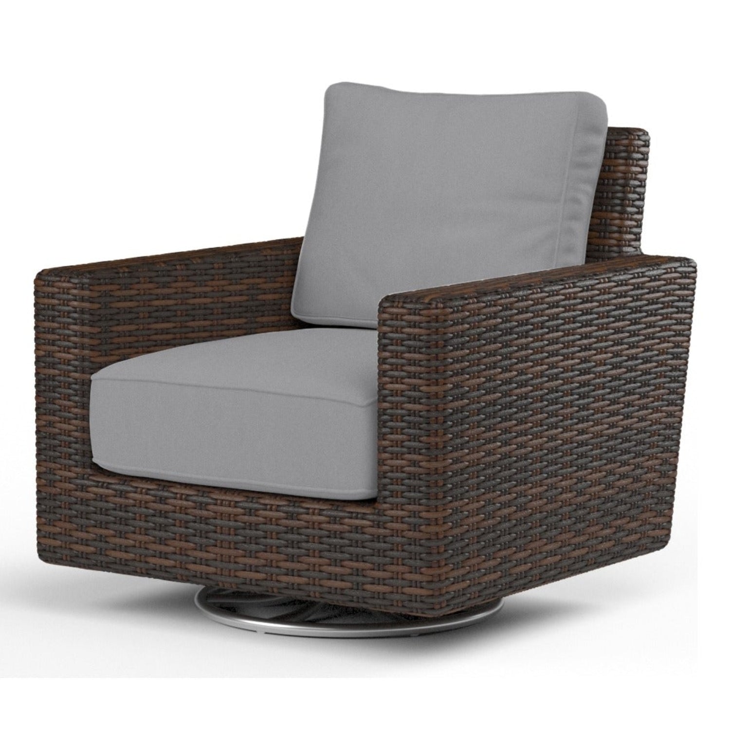 Sunset West Montecito Canvas Granite w/Self Welt Swivel Rocker Outdoor Club Chair