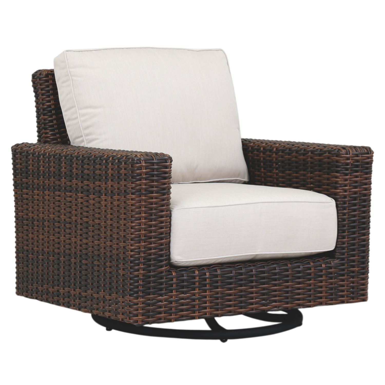 Sunset West Montecito Canvas Flax w/Self Welt Swivel Rocker Outdoor Club Chair