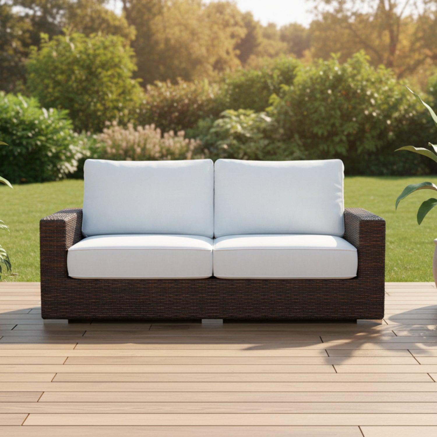 Sunset West Montecito Canvas Skyline w/Self Welt Outdoor Loveseat