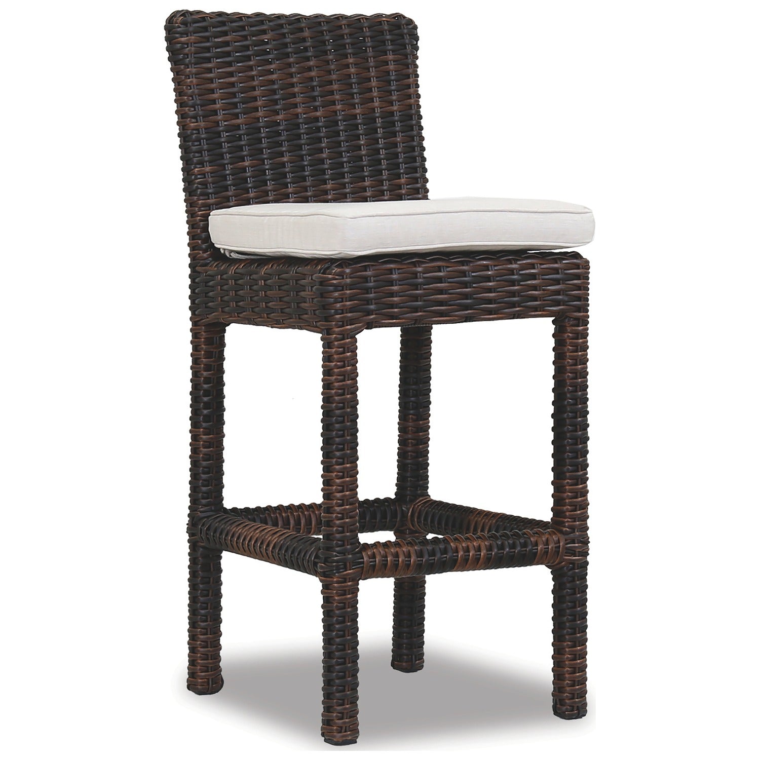 Sunset West Montecito Canvas Flax w/Self Welt Outdoor Barstool Set of 2