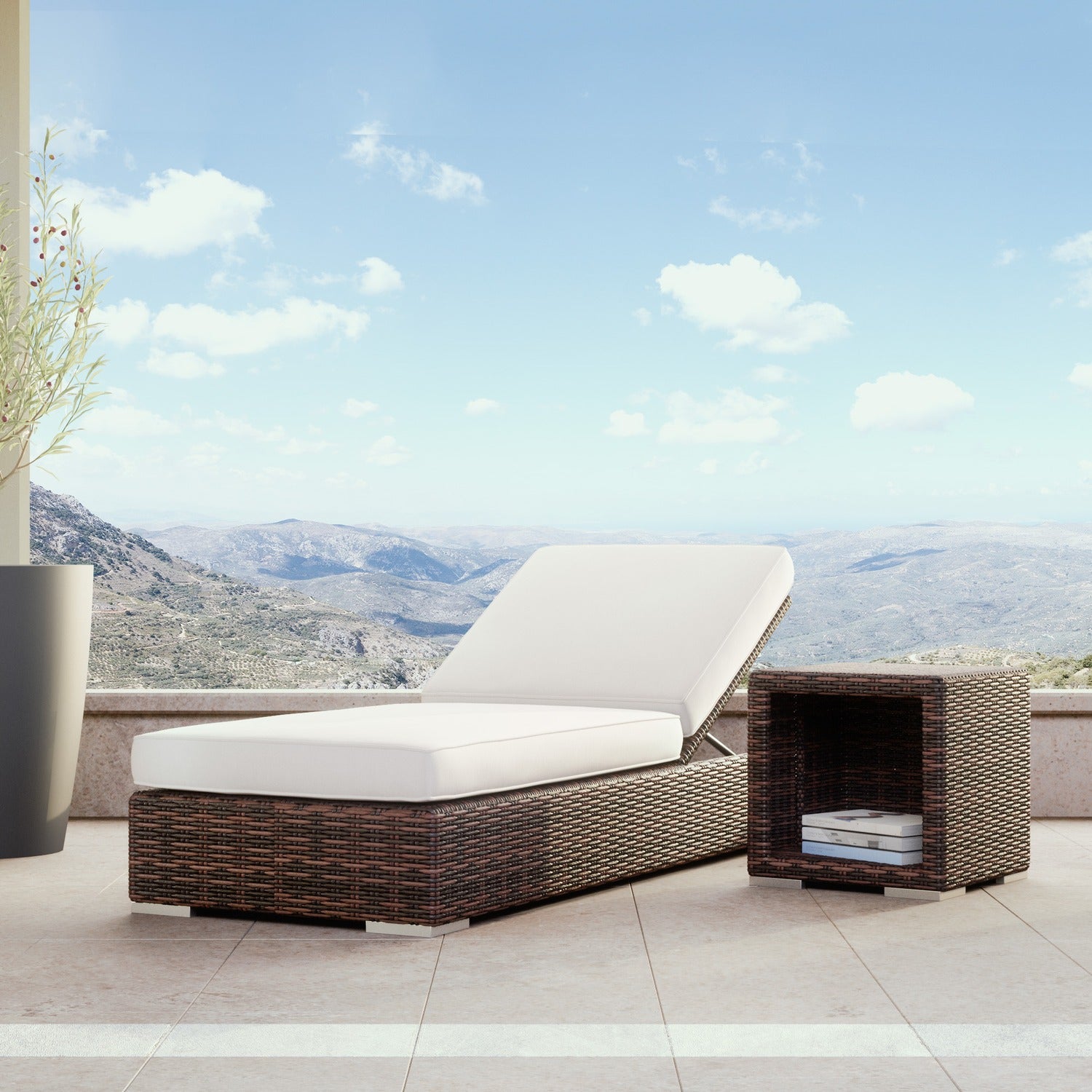 Sunset West Montecito Canvas Flax w/Self Welt Outdoor Adjustable Chaise
