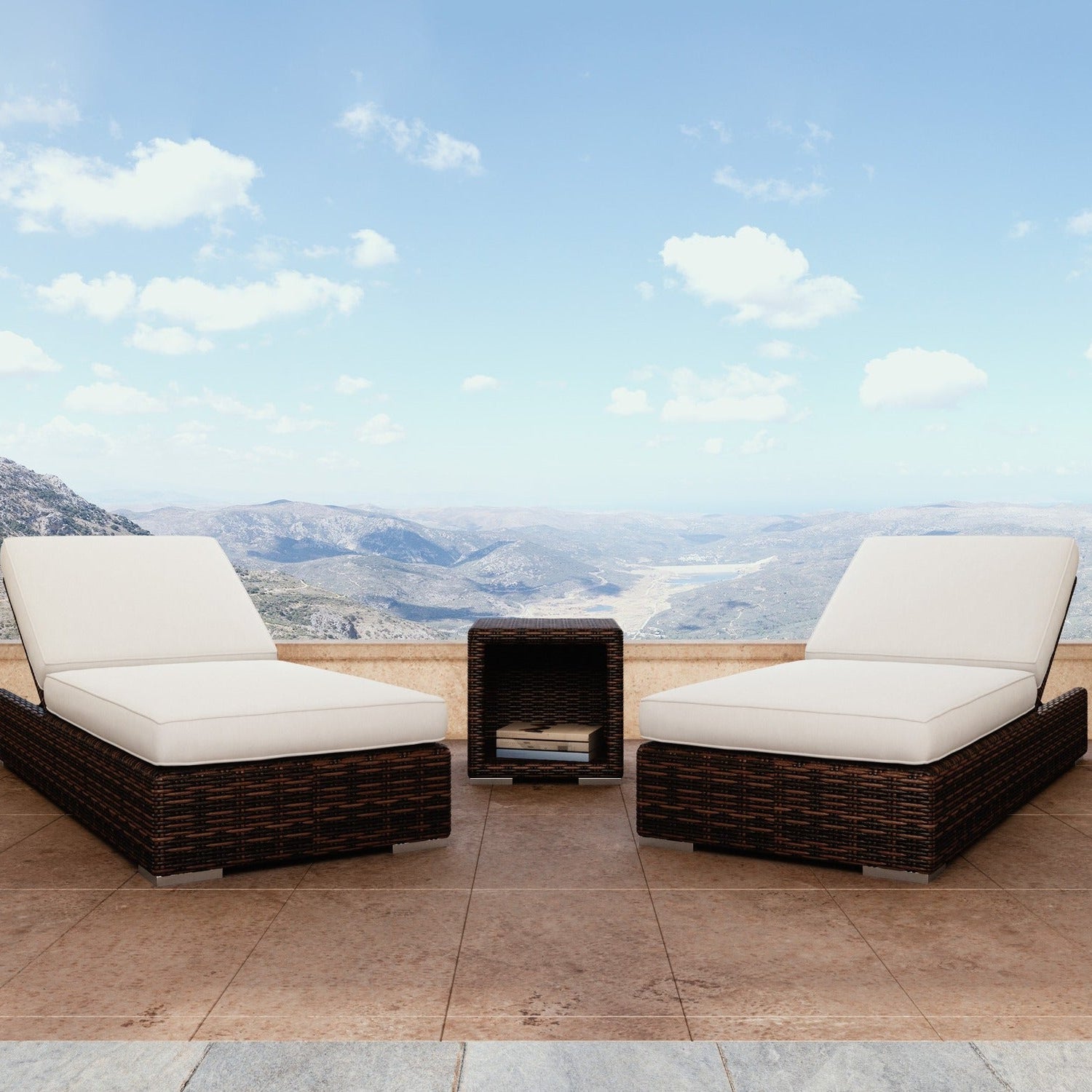 Sunset West Montecito Canvas Flax w/Self Welt Outdoor Adjustable Chaise