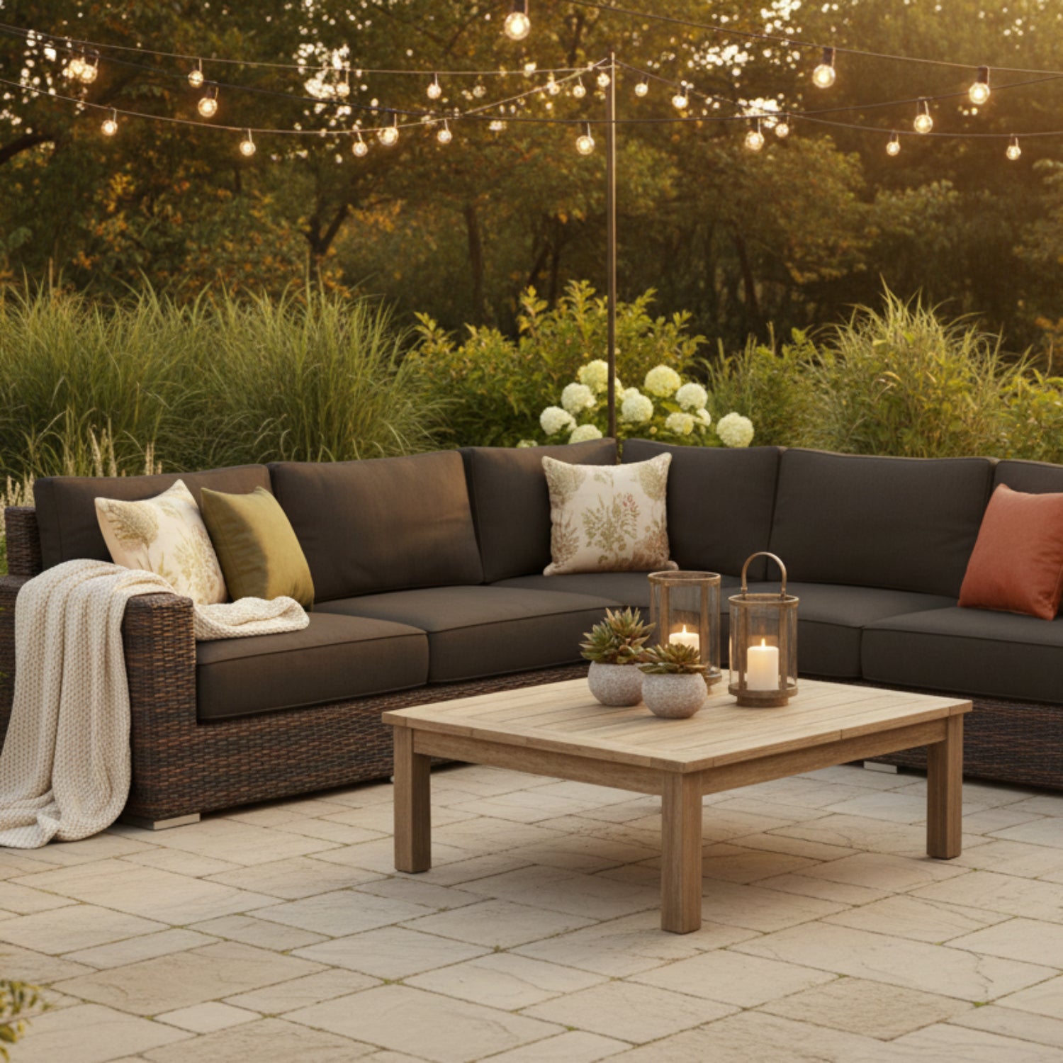 Sunset West Montecito Spectrum Carbon w/Self Welt Outdoor Sectional