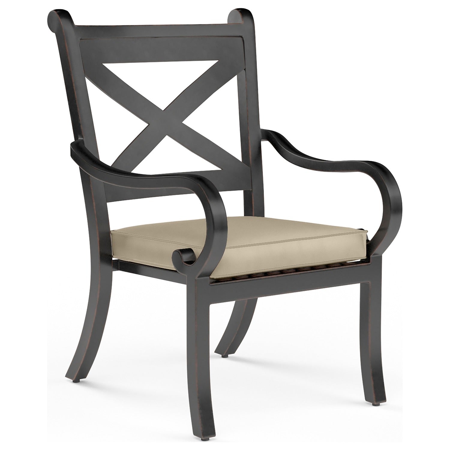 Sunset West Monterey Linen Stone w/Selt Welt Outdoor Dining Chair Set of 2