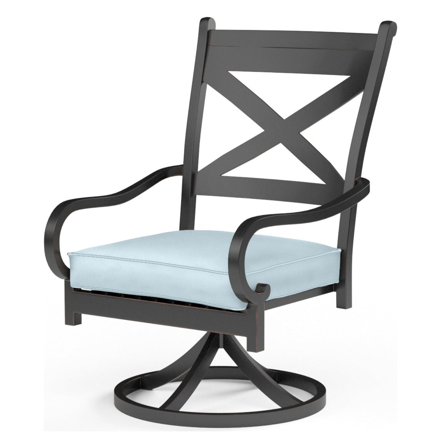 Sunset West Monterey Swivel Canvas Skyline w/Self Welt Outdoor Swivel Dining Chair Set of 2