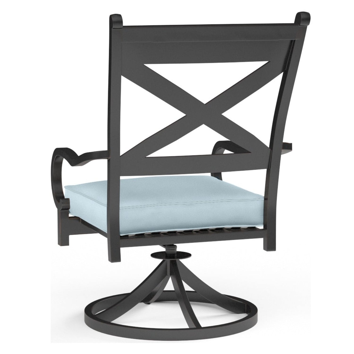 Sunset West Monterey Swivel Canvas Skyline w/Self Welt Outdoor Swivel Dining Chair Set of 2
