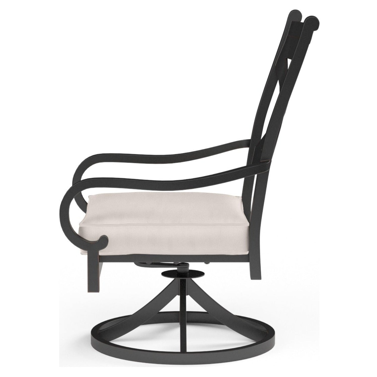 Sunset West Monterey Swivel Canvas Natural w/Self Welt Outdoor Swivel Dining Chair Set of 2