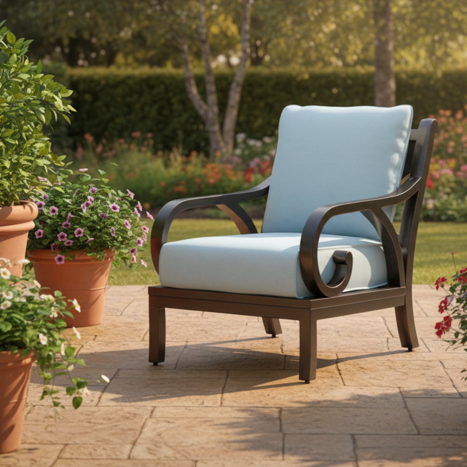 Sunset West Monterey Canvas Skyline w/Self Welt Outdoor Club Chair