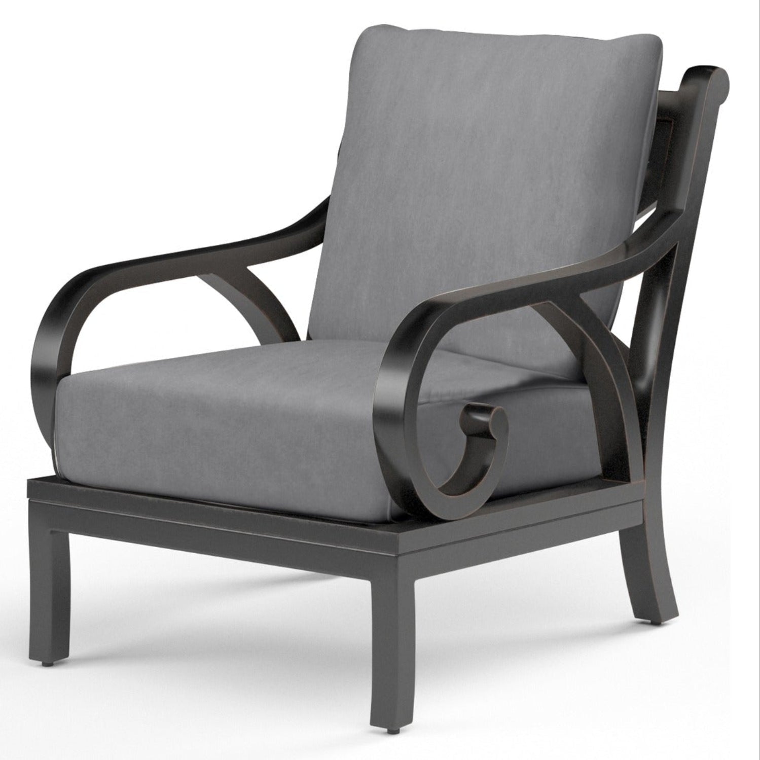 Sunset West Monterey Canvas Granite w/Self Welt Outdoor Club Chair, Old World Copper finish, front view