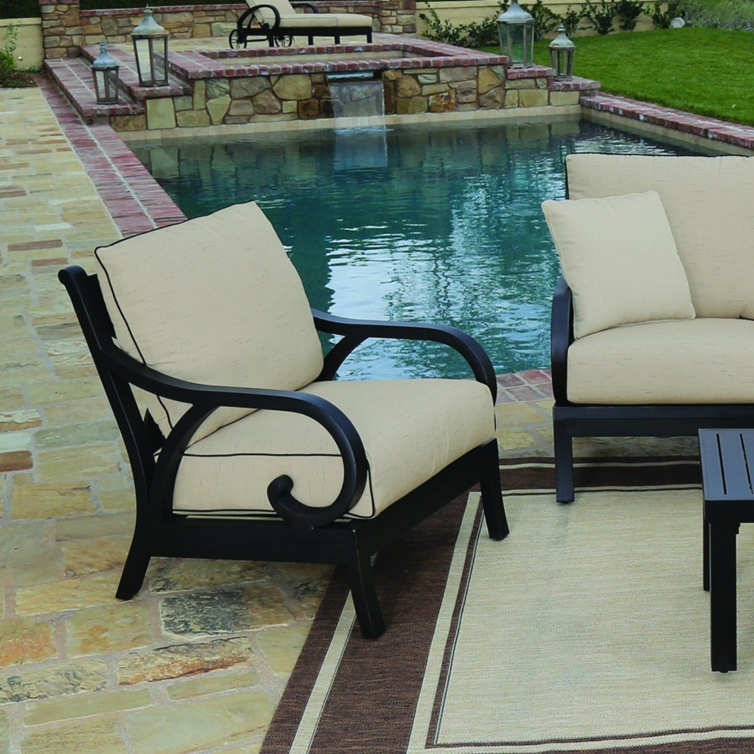 Sunset West Monterey Canvas Natural w/Self Welt Outdoor Club Chair