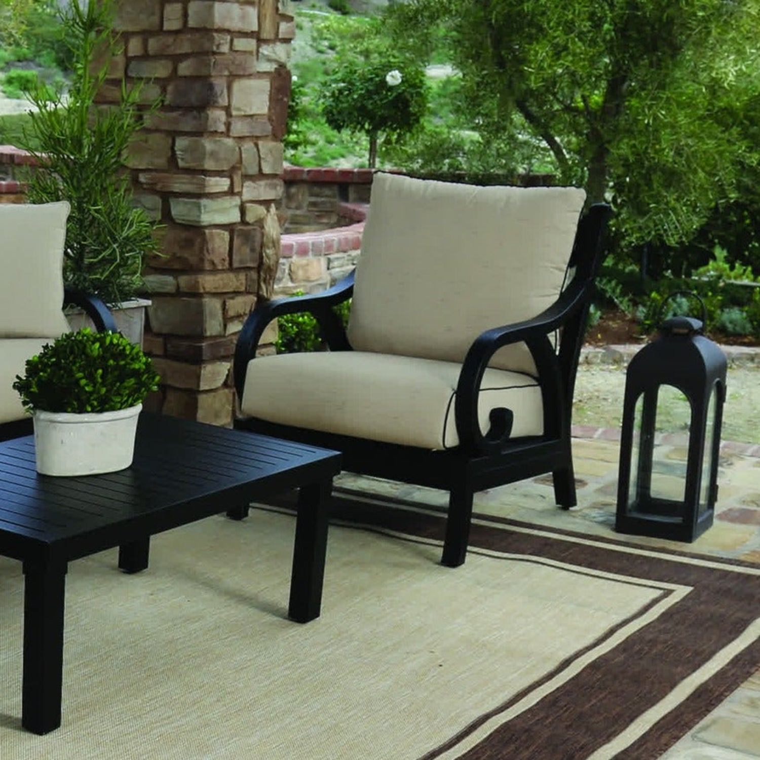 Sunset West Monterey Canvas Natural w/Self Welt Outdoor Club Chair