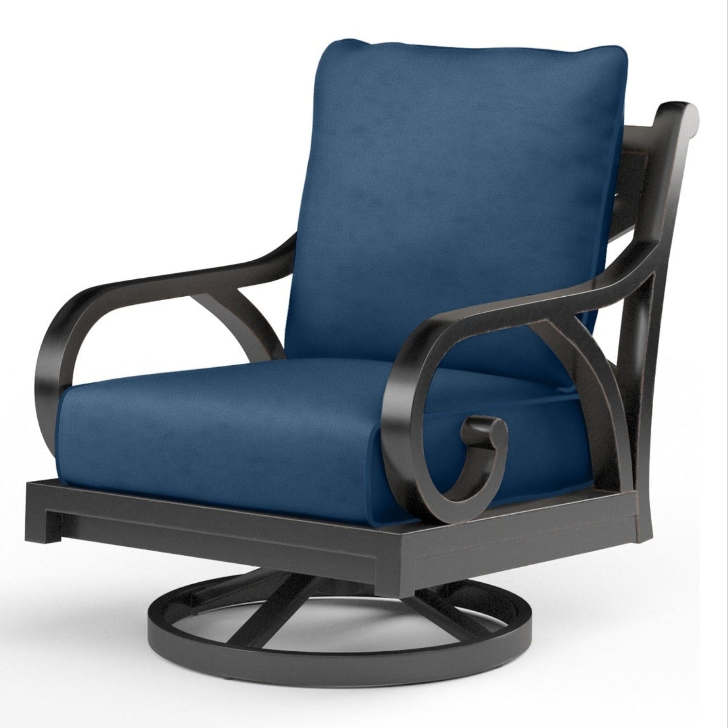 Sunset West Monterey Spectrum Indigo w/Self Welt Swivel Outdoor Rocker