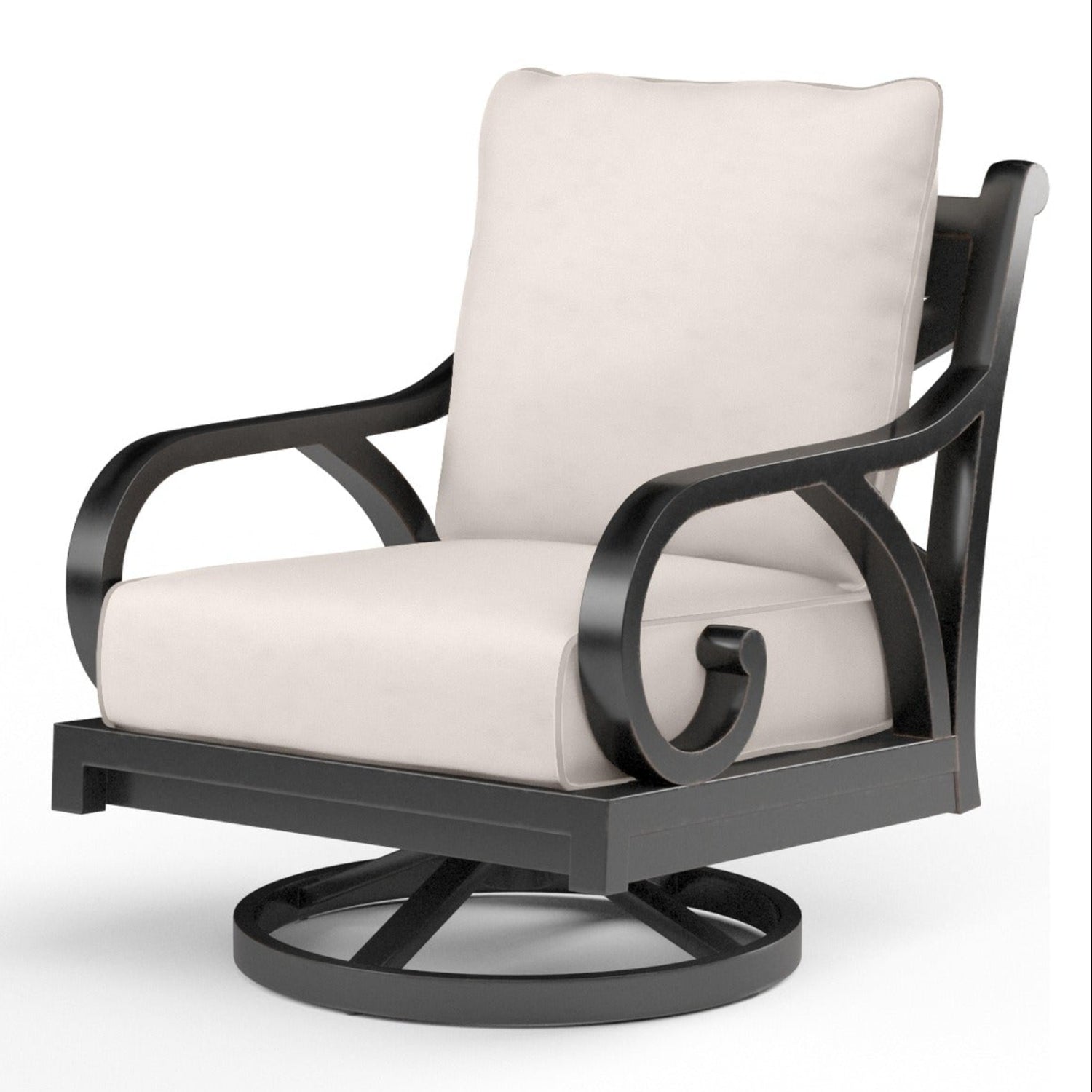 Sunset West Monterey Canvas Natural w/Self Welt Swivel Outdoor Rocker