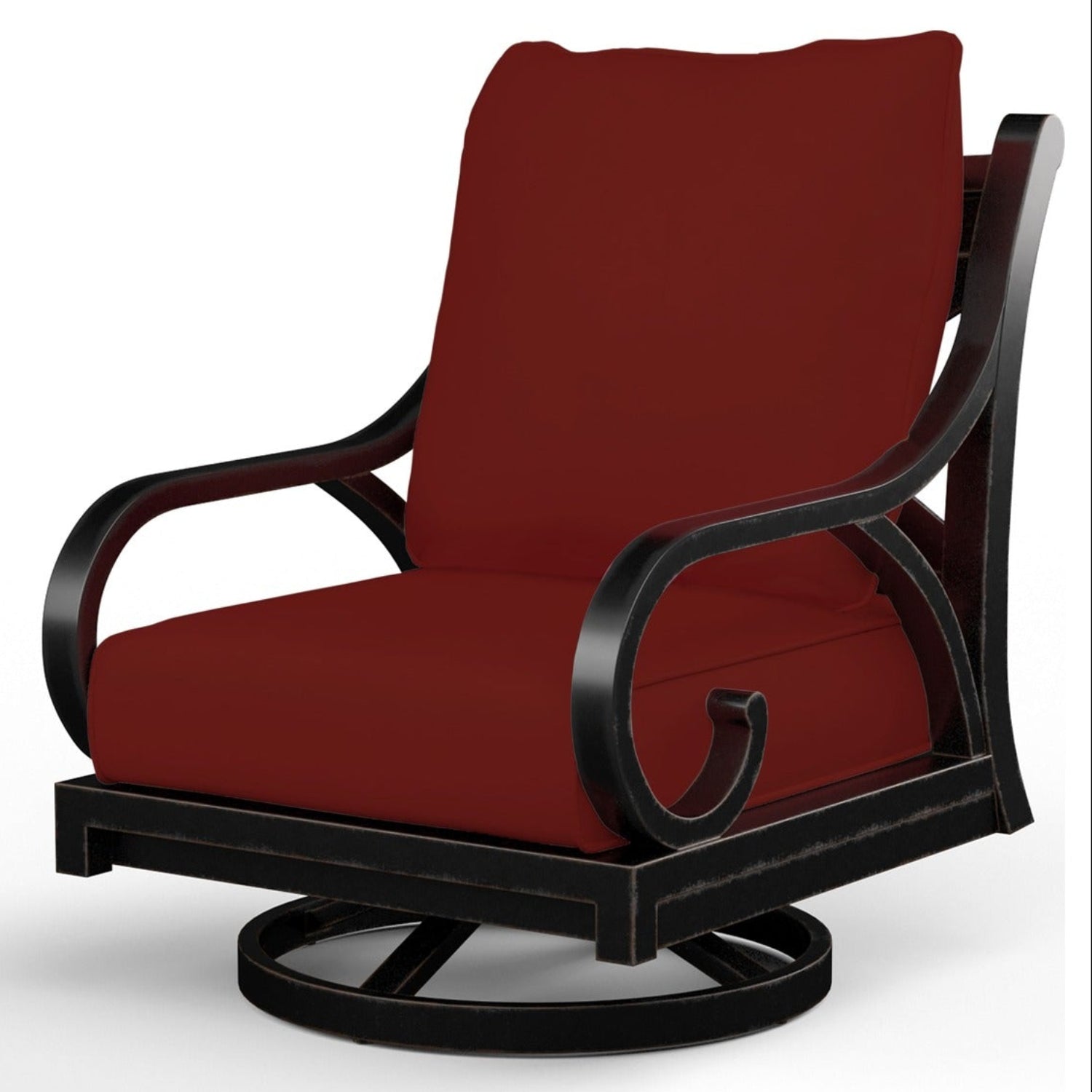 Sunset West Monterey Canvas Henna w/Self Welt Swivel Outdoor Rocker