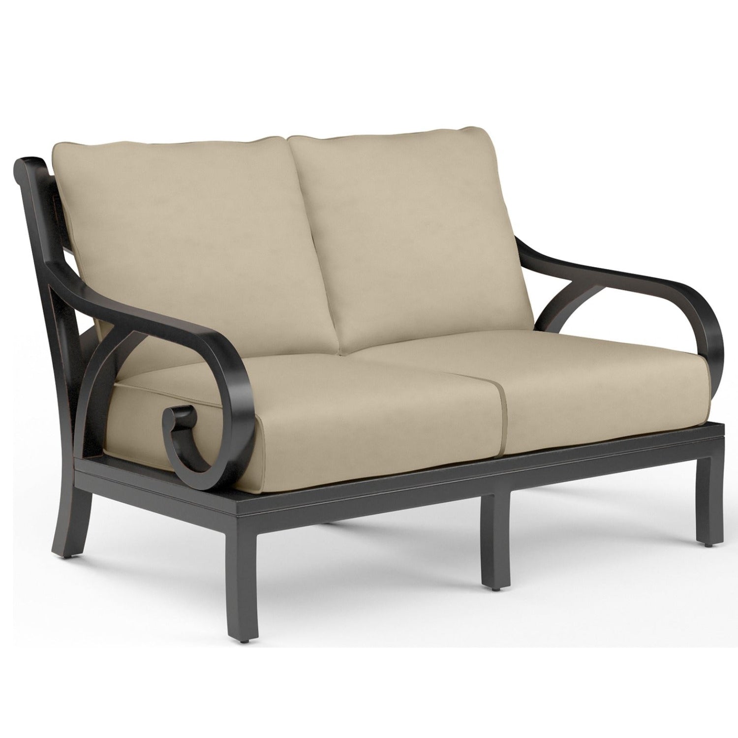 Sunset West Monterey Linen Stone w/Selt Welt Outdoor Loveseat