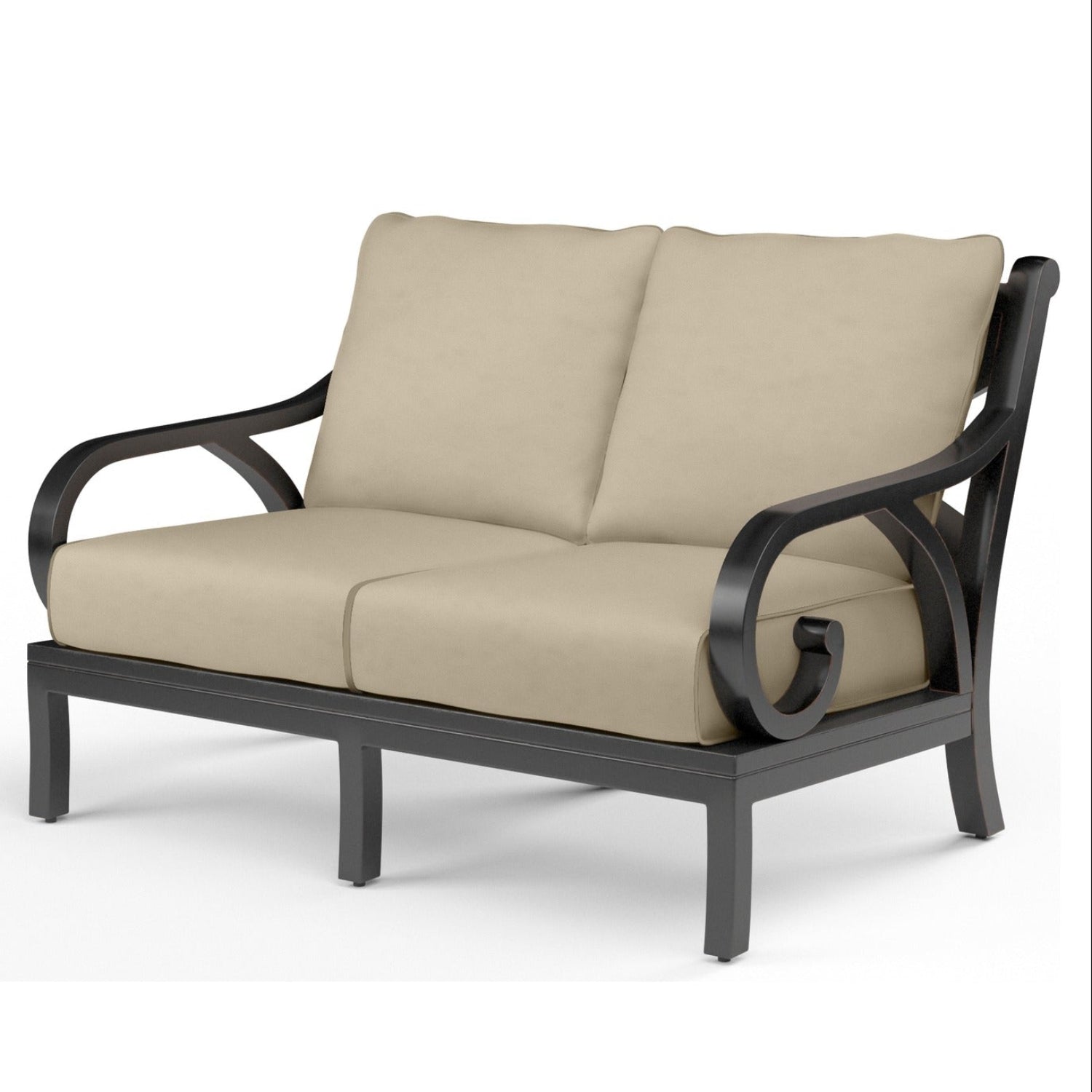 Sunset West Monterey Linen Stone w/Selt Welt Outdoor Loveseat