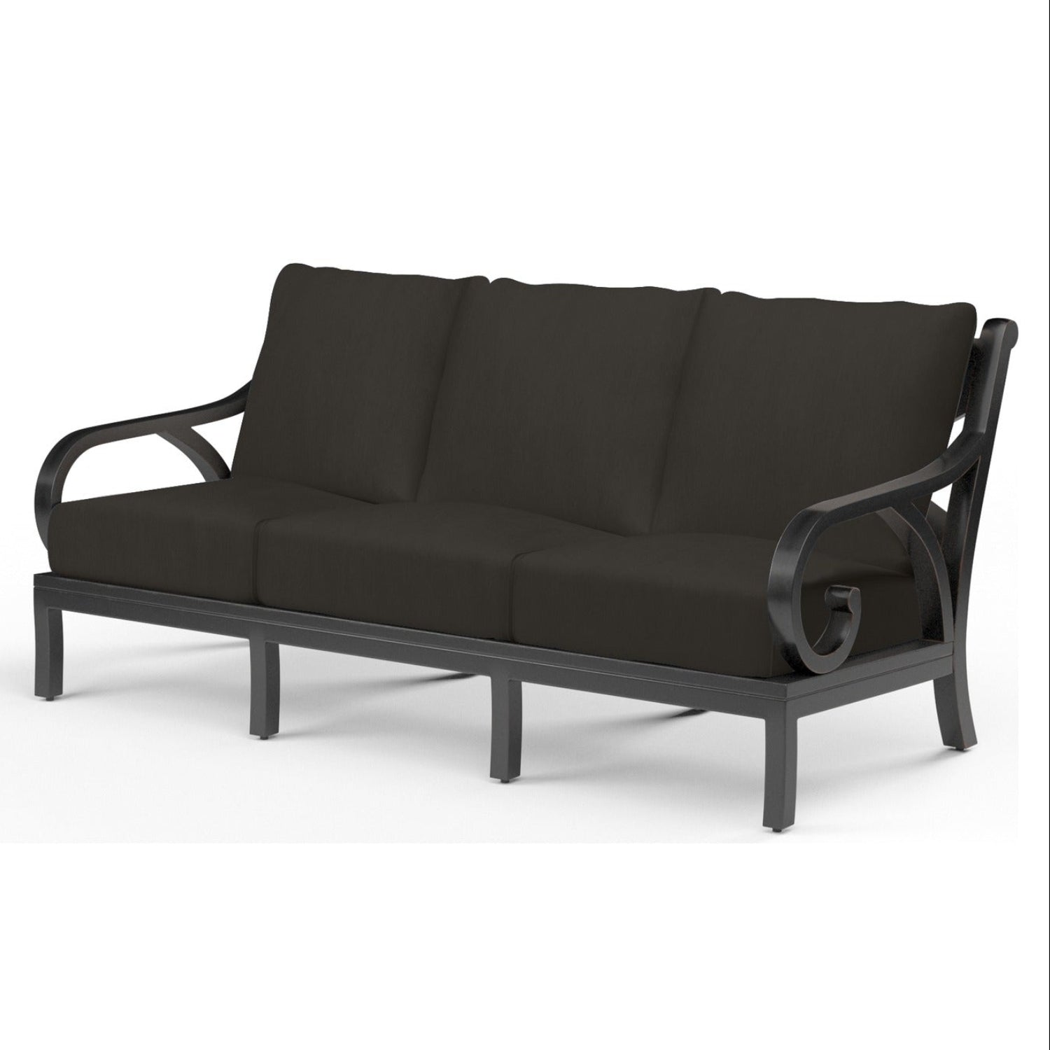 Sunset West Monterey Spectrum Carbon w/Self Welt Outdoor Sofa
