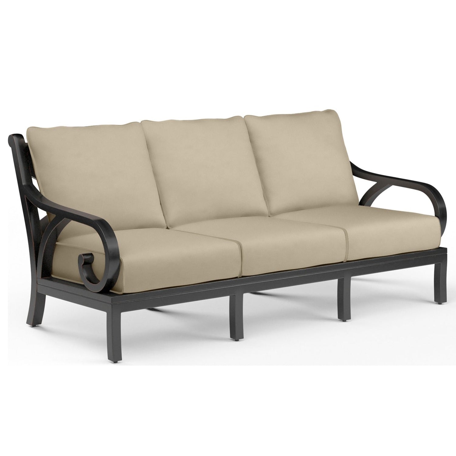 Sunset West Monterey Linen Stone w/Self Welt Outdoor Sofa